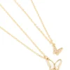 939-gold-plated-cubic-zirconia-butterfly-pearlised-butterfly-necklaces-2-pack-1.webp Gold Plated Cubic Zirconia Butterfly & Pearlised Butterfly Necklaces 2 Pack