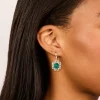 Gold Pink & Green Diamante Dainty Huggie Earrings 2-Pack