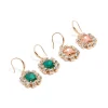 Gold Pink & Green Diamante Dainty Huggie Earrings 2-Pack