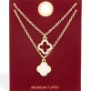 Gold Plated Flower Necklaces 2-Pack