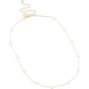 Gold Plated Freshwater Pearl Station Necklace