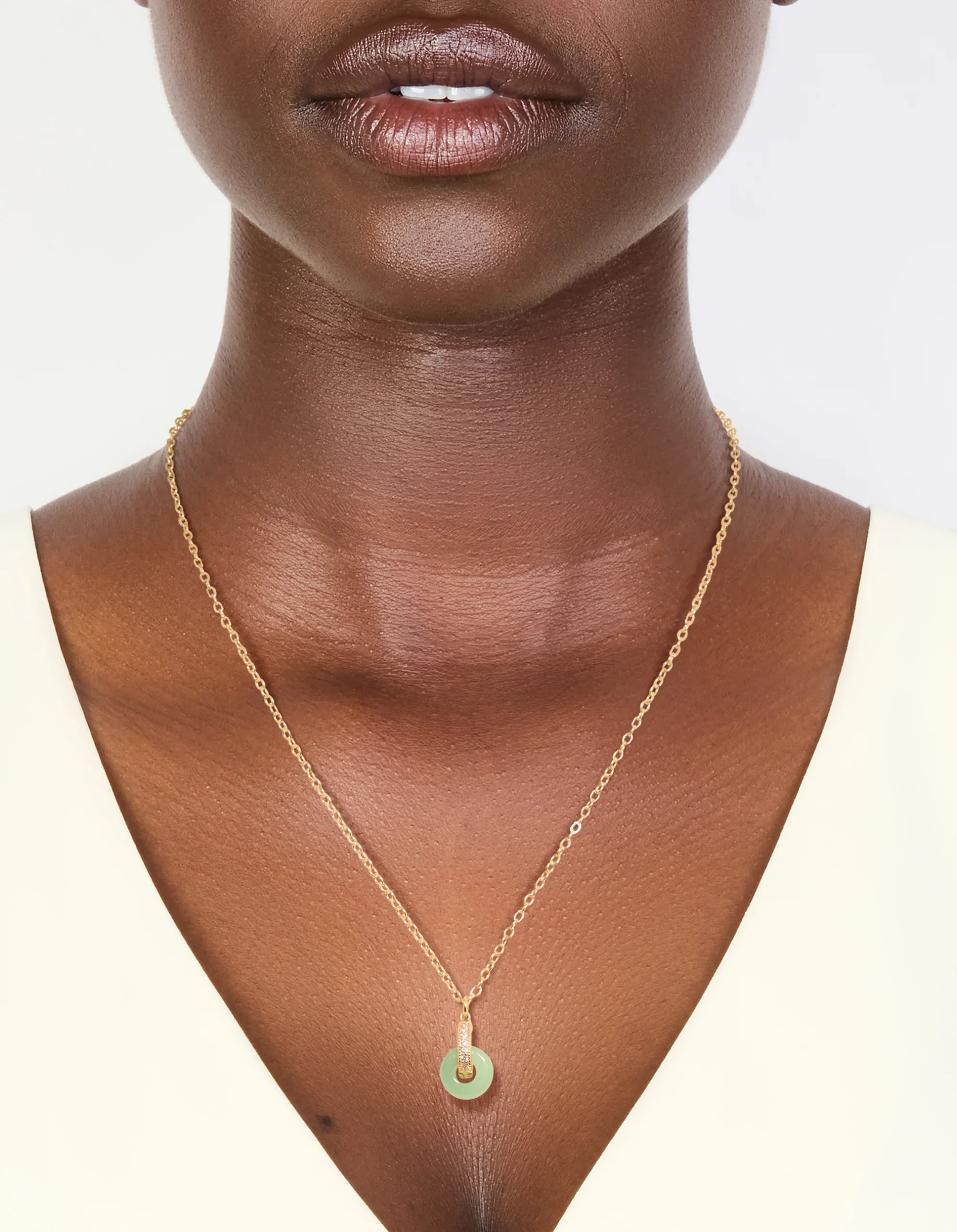 944-gold-plated-green-aventurine-semi-precious-cubic-zirconia-doughnut-necklace-1.webp Gold Plated Green Aventurine Semi-Precious Cubic Zirconia Doughnut Necklace