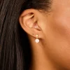 Gold Plated Sterling Silver Rose Quartz Semi Precious Stone Drop Earrings