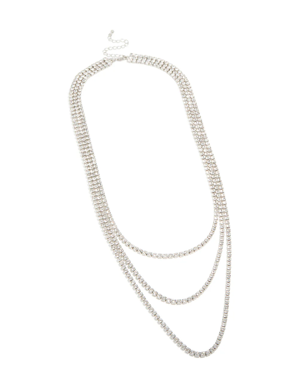 95-silver-diamante-tennis-triple-layered-necklace-2.webp Silver Diamante Tennis Triple Layered Necklace
