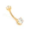 954-gold-plated-titanium-cubic-zirconia-mini-medium-belly-bar-1.webp Gold Plated Titanium Cubic Zirconia Mini & Medium Belly Bar