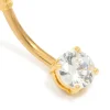 954-gold-plated-titanium-cubic-zirconia-mini-medium-belly-bar-2.webp Gold Plated Titanium Cubic Zirconia Mini & Medium Belly Bar