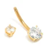 954-gold-plated-titanium-cubic-zirconia-mini-medium-belly-bar-3.webp Gold Plated Titanium Cubic Zirconia Mini & Medium Belly Bar