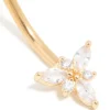 955-gold-plated-titanium-diamante-double-dainty-flower-belly-bar-2.webp Gold Plated Titanium Diamante Double Dainty Flower Belly Bar
