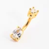 958-gold-plated-titanium-pear-diamante-small-belly-bar-1.webp Gold Plated Titanium Pear Diamante Small Belly Bar