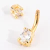 958-gold-plated-titanium-pear-diamante-small-belly-bar-3.webp Gold Plated Titanium Pear Diamante Small Belly Bar