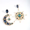 Blue Statement Celestial Earrings