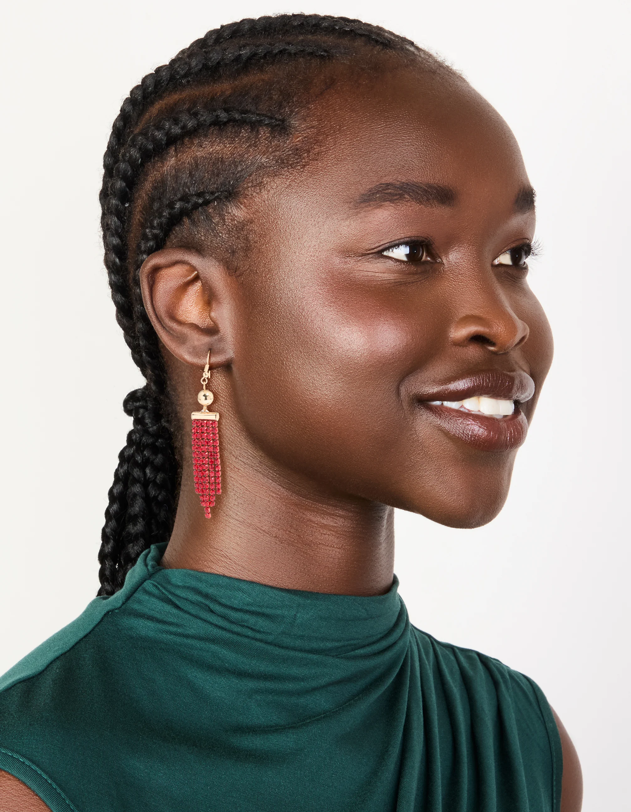 960-gold-red-diamante-ball-cup-chain-drop-earrings-2.webp Gold Red Diamante Ball Cup Chain Drop Earrings