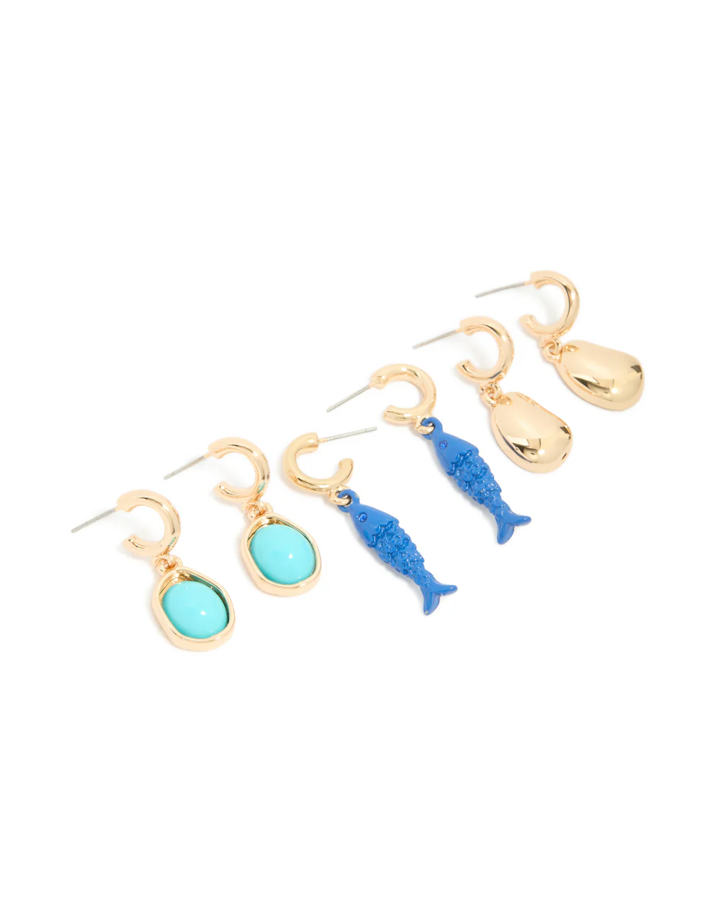 966-gold-small-fish-pebble-open-hoop-earrings-3-pack-2.webp Gold Small Fish & Pebble Open Hoop Earrings 3-Pack