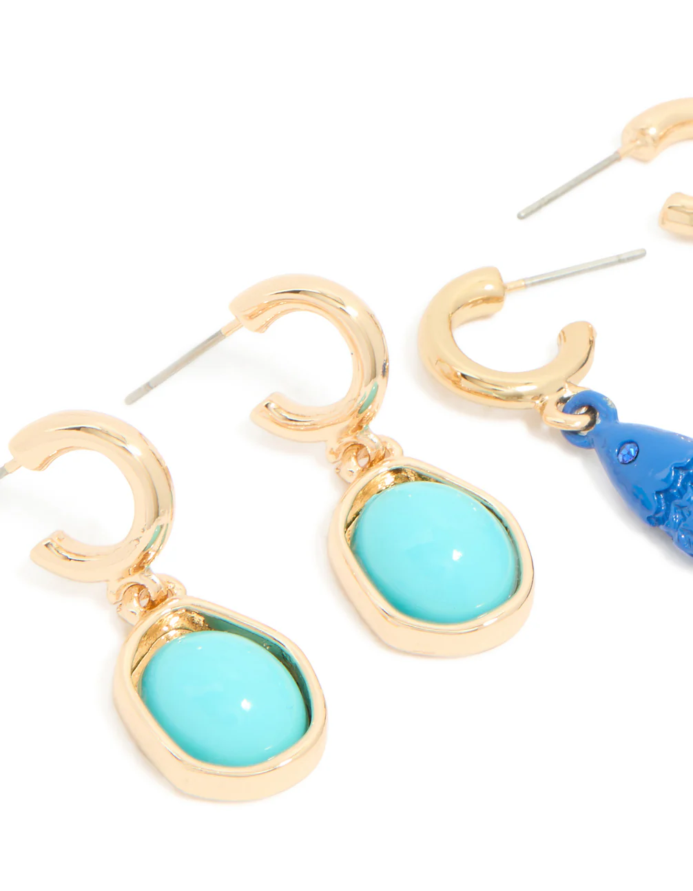 966-gold-small-fish-pebble-open-hoop-earrings-3-pack-4.webp Gold Small Fish & Pebble Open Hoop Earrings 3-Pack