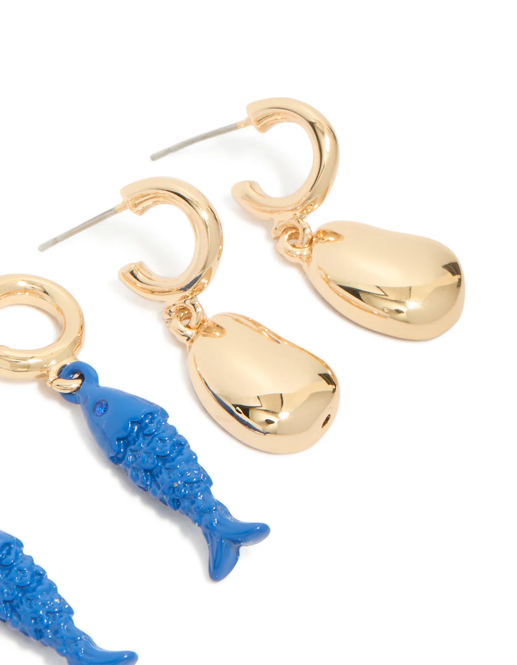 966-gold-small-fish-pebble-open-hoop-earrings-3-pack-5.webp Gold Small Fish & Pebble Open Hoop Earrings 3-Pack