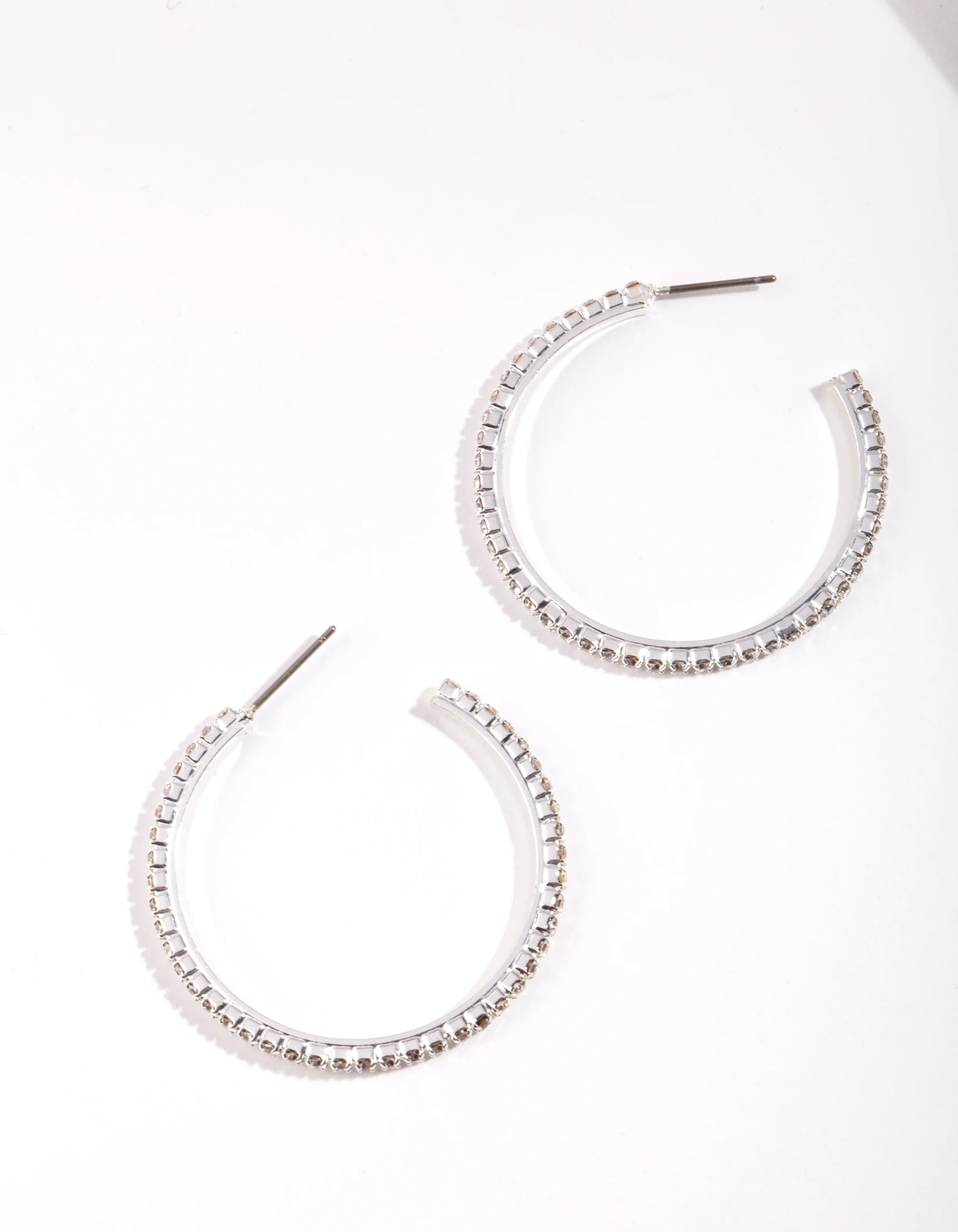 98-silver-medium-diamante-hoop-earrings-2.webp Silver Medium Diamante Hoop Earrings
