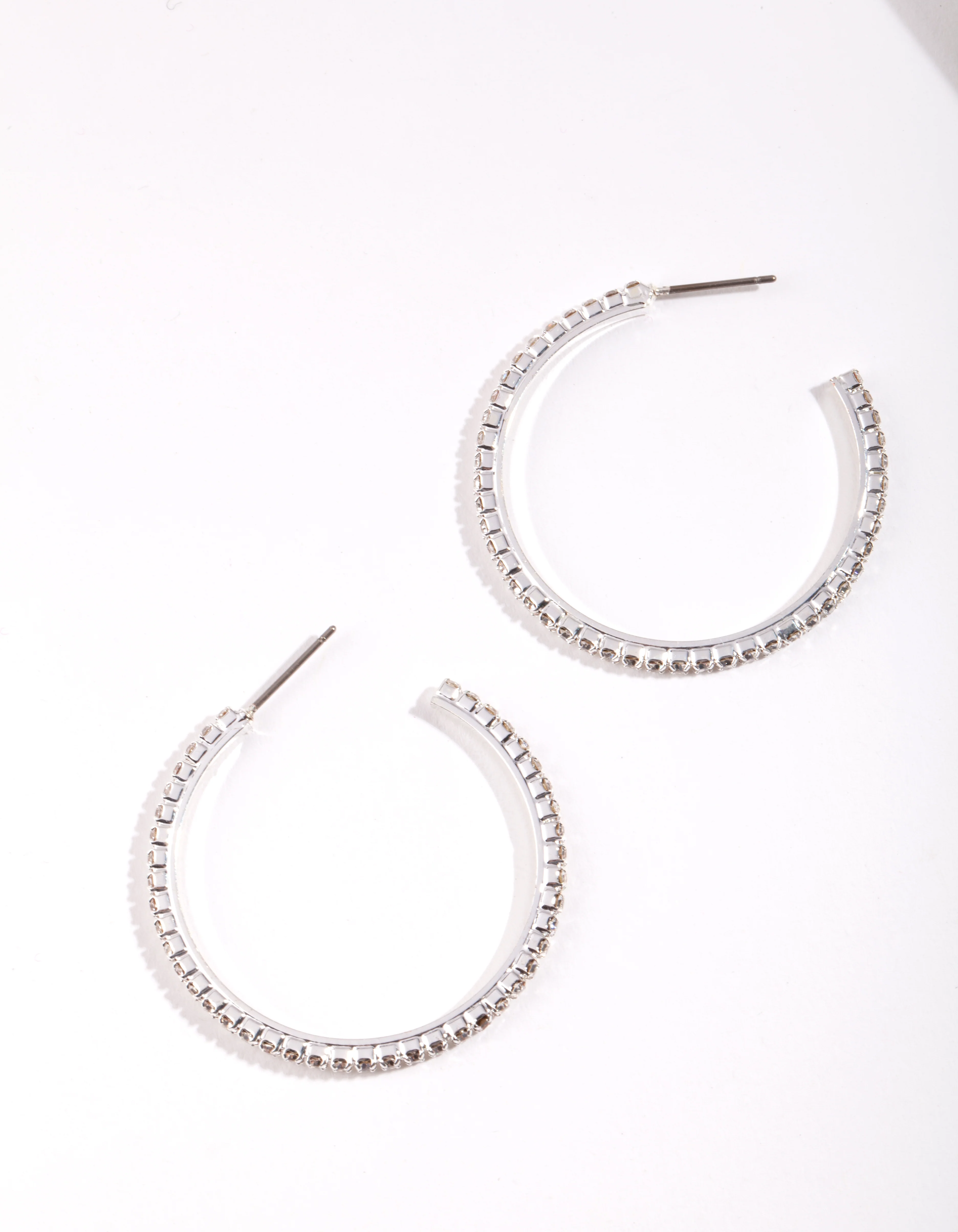 98-silver-medium-diamante-hoop-earrings-2.webp Silver Medium Diamante Hoop Earrings