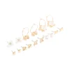 Gold White Pearlised Flower & Bee Earrings 8-Pack