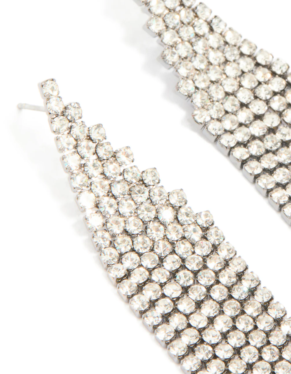 991-gunmetal-silver-diamante-slanted-cup-chain-earrings-4.webp Gunmetal Silver Diamante Slanted Cup Chain Earrings