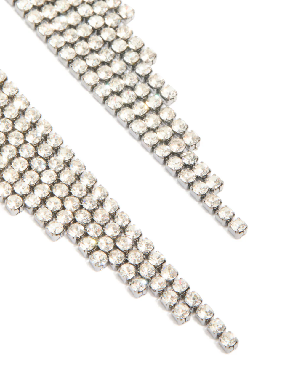 991-gunmetal-silver-diamante-slanted-cup-chain-earrings-5.webp Gunmetal Silver Diamante Slanted Cup Chain Earrings